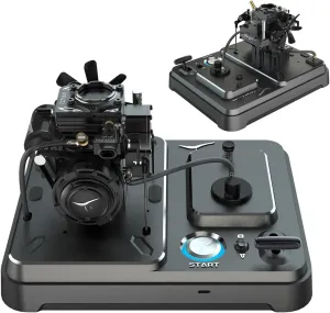 Mini Engine Model That Runs,Engine Model with Base and Ignition Equipment, Single-Cylinder Four-Stroke Methanol General-Purpose Visual Engine Model,