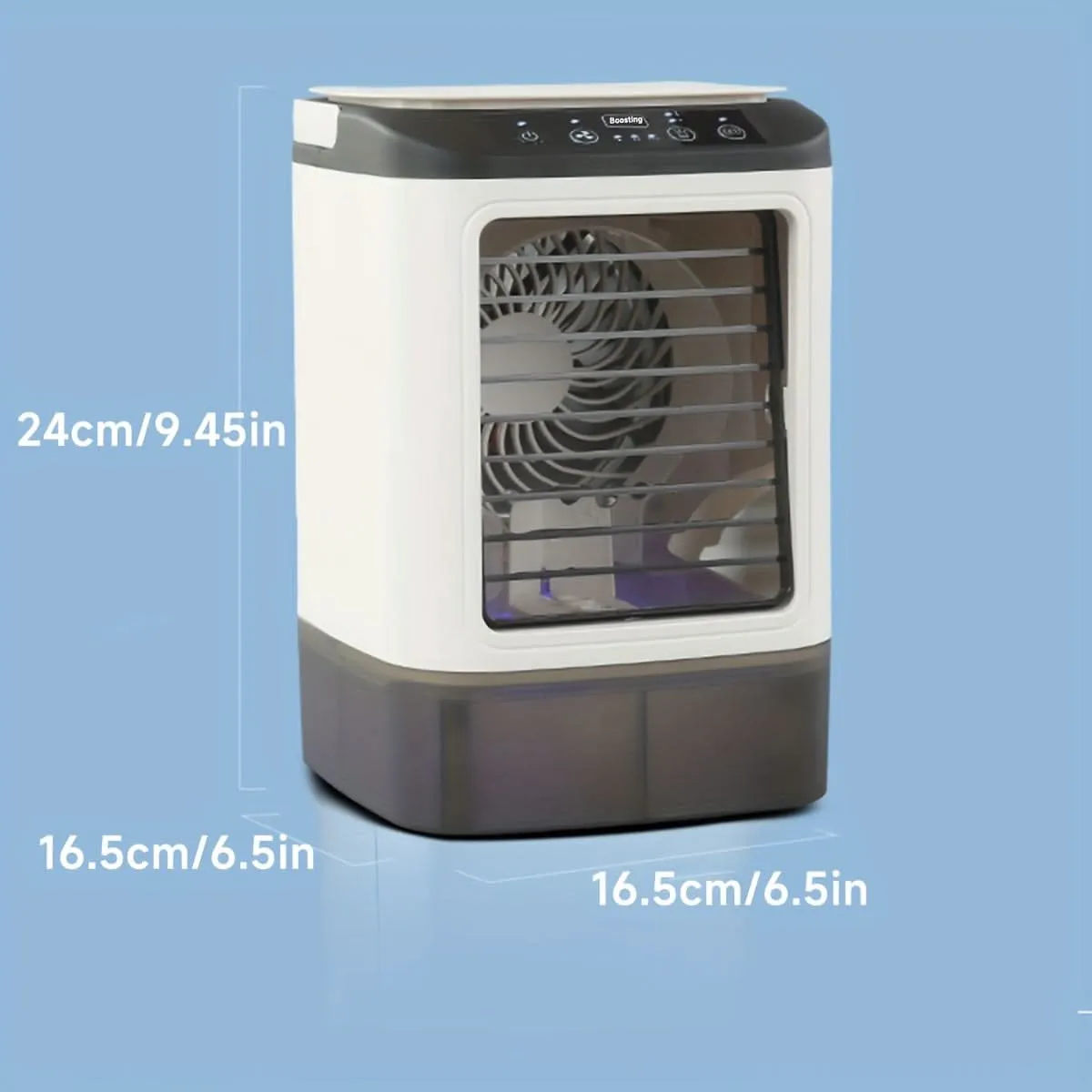 Mini Evaporative Air Cooler with Misting – USB Powered 3-Speed Personal Fan