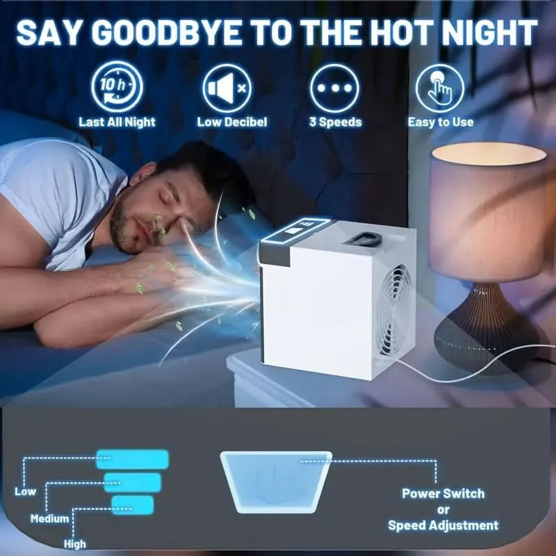 Mini Portable Air Conditioner Fan – USB Powered with 3 Speeds