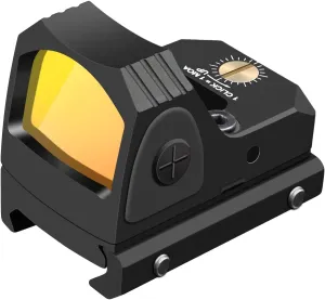 Mini Red Dot Reflex Sight,Brightness Adjustable 3 MOA LED Red Dot Sight Scope, Multi Coated Scope Optic with Universal Mount Base Picatiinny and Weaver Rail Mounts for Hunting