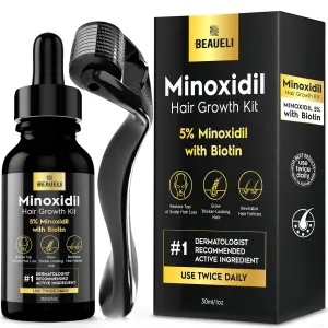 Minoxidil for Men, Minoxidil for Men Beard Growth Kit, Minoxidil for Women Hair Growth Kit, Hair Regrowth for Men, Beard Growth Serum, Minoxidil 5 Percent (Black)