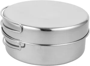 Mipcase Outdoor Camping Pot Saucepan Griddle Tableware Frying Bowl Double Burner Camping Stove Camping Pan