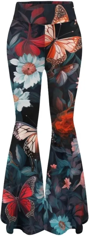 Modysero Womens Wide Leg Pants Fashion Graphic Flare Yoga Pants for Dancing Work Regular Slim Fit High Waist Tall Leg