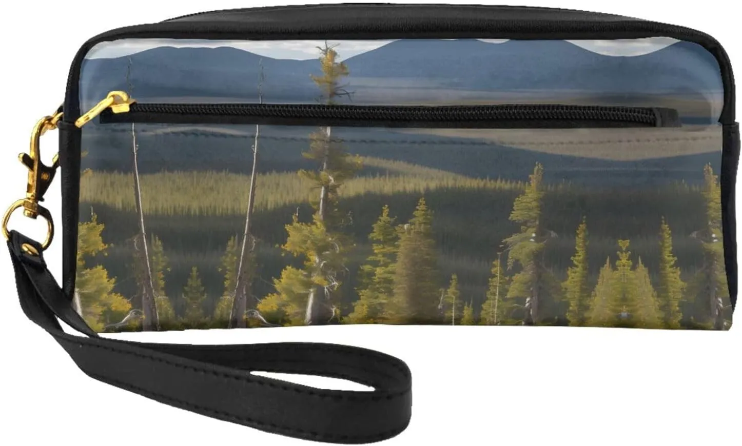 Moose Mountain Pine Tree Print Portable Mini Makeup Bag,Versatile And Compact,Perfect For Your Essentials