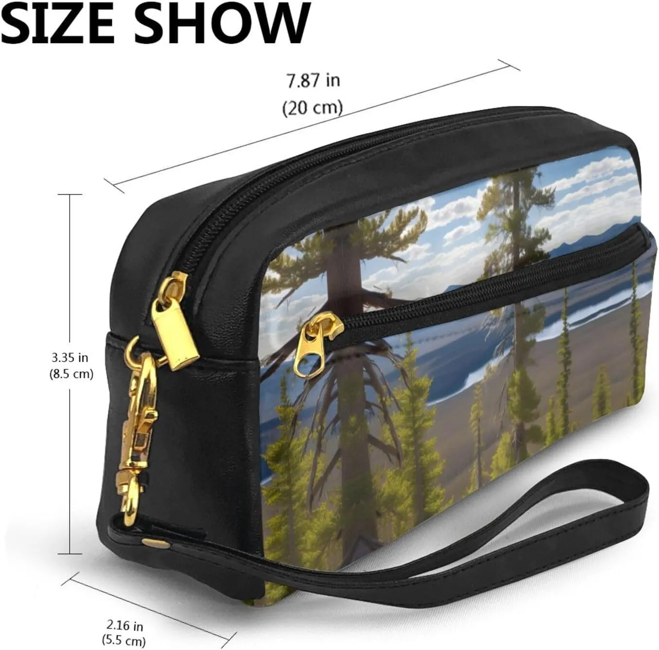 Moose Mountain Pine Tree Print Print Portable Mini Makeup Bag,Versatile And Compact,Perfect For Your Essentials