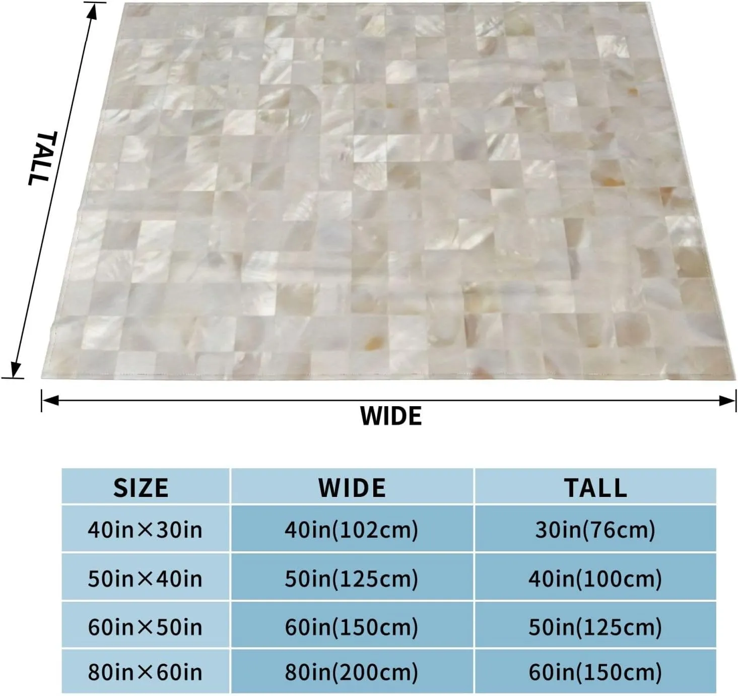 Mother of Pearl, Beige Light 60"X50" Flannel Blanket - 100% Soft Polyester, Lightweight and Warm, Suitable for Families, Camping, Travel