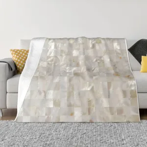 Mother of Pearl, Beige Light 60"X50" Flannel Blanket - 100% Soft Polyester, Lightweight and Warm, Suitable for Families, Camping, Travel