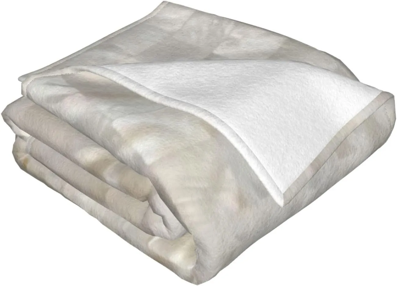 Mother of Pearl, Beige Light 60"X50" Flannel Blanket - 100% Soft Polyester, Lightweight and Warm, Suitable for Families, Camping, Travel