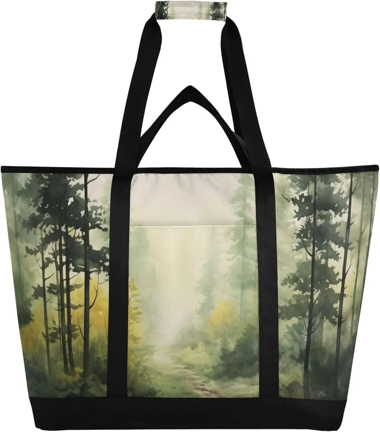 Mountain Reusable Insulated Cooler Bag with Ice Pack Compartment - Large 47L Waterproof Thermal Grocery Tote for Picnic Beach Camping Lunch Storage