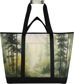 Mountain Reusable Insulated Cooler Bag with Ice Pack Compartment - Large 47L Waterproof Thermal Grocery Tote for Picnic Beach Camping Lunch Storage