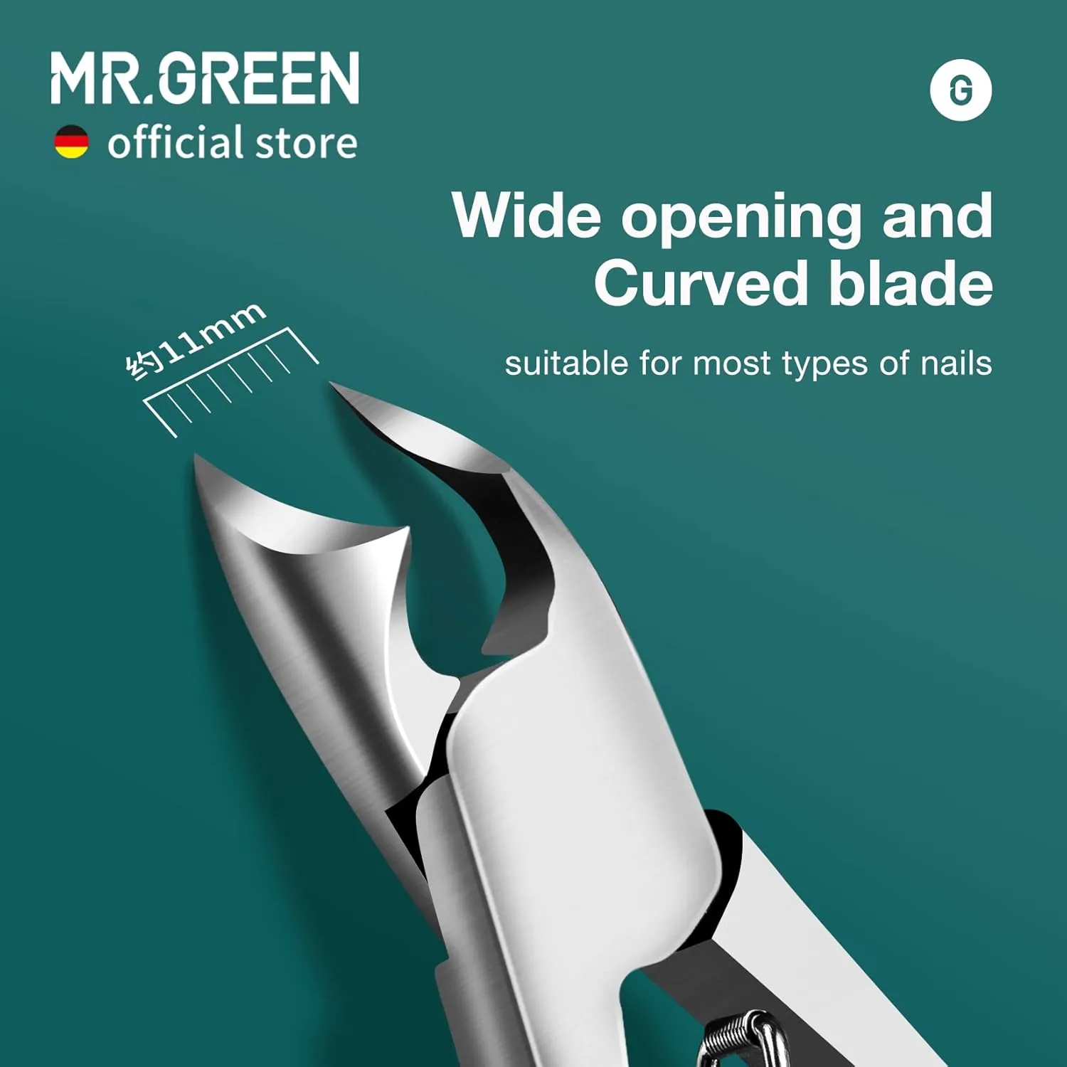 MR.GREEN Toenail Clipper Stainless Steel Ingrown Nail Cutter Good at Cutting Thick and Hard Nails Pedicure Tools (Orange Nail Remover)
