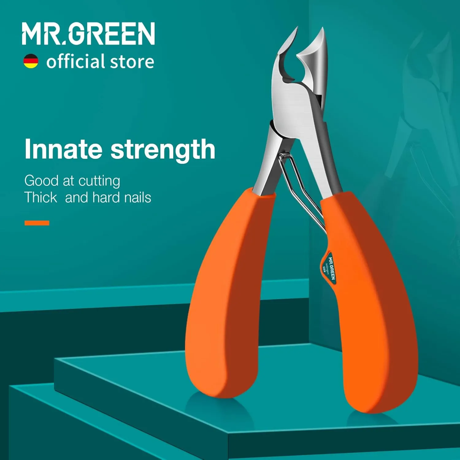 MR.GREEN Toenail Clipper Stainless Steel Ingrown Nail Cutter Good at Cutting Thick and Hard Nails Pedicure Tools (Orange Nail Remover)
