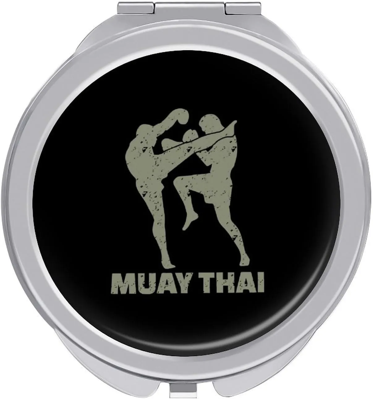 Muay Thai Travel Makeup Mirror 2-Sided 1x 2X Magnification Portable Mini Mirror for Handbag Purse Pocket