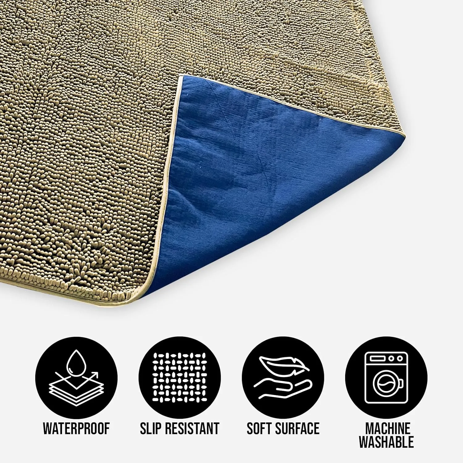 Muddy Mat® Dog Blanket - Chenille Water Absorption Blanket for Bed & Couch Cover for Dogs Washable, Anti-Slip Soft and Durable Furniture Protector for Dogs - Beige 29"x40"