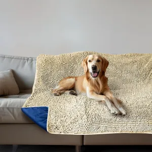 Muddy Mat® Dog Blanket - Chenille Water Absorption Blanket for Bed & Couch Cover for Dogs Washable, Anti-Slip Soft and Durable Furniture Protector for Dogs - Beige 29"x40"