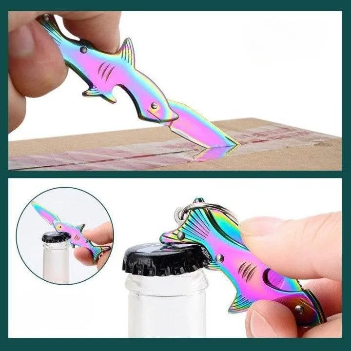 Multifunctional Shark Keychain Knife - Toothpick Tool