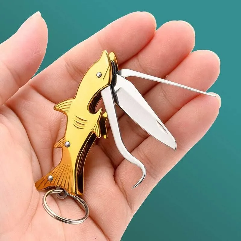 Multifunctional Shark Keychain Knife - Toothpick Tool