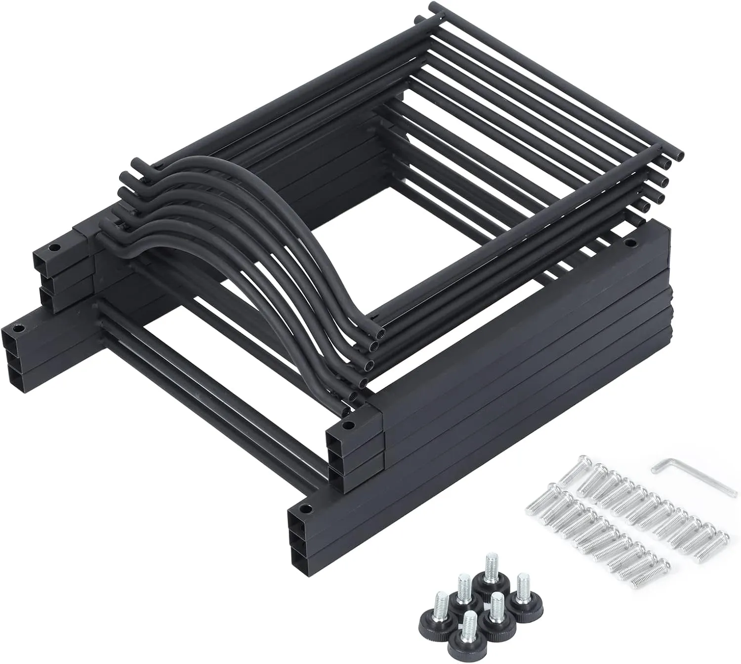 Nandae Water Cooler Jug Rack, 3-Tier Heavy Duty Water Bottle Holder Storage Rack 5 Gallon Water Jug Holder for 6 Bottle, Black