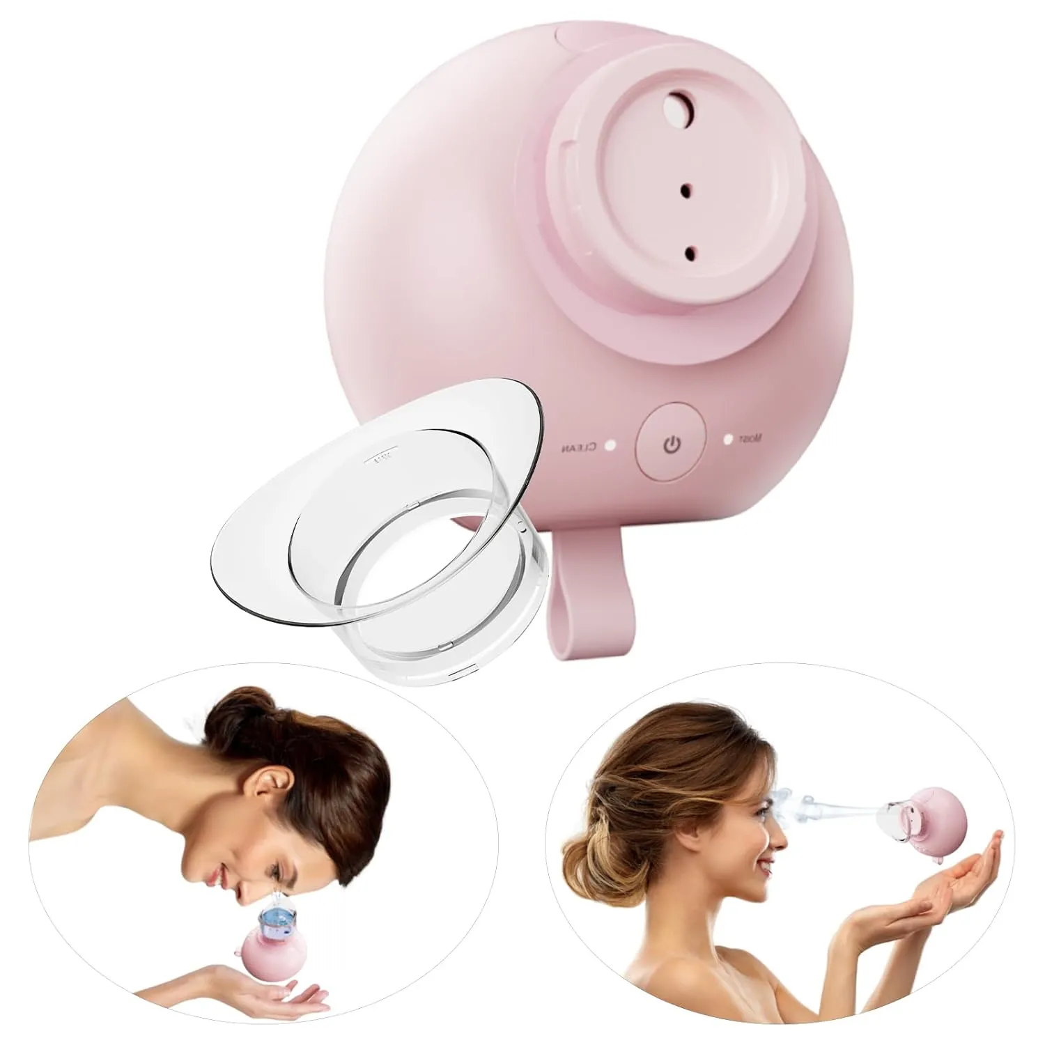 Nano Eye Mist Sprayer & Eye Wash Kit, Portable Eye Mister for Eyelid to Relief Dry Eyes, Rechargeable Eye Steamer for Eye Drops Tool for Dryness, Stye, Skin SPA at Home, Office, Travel (Pink)