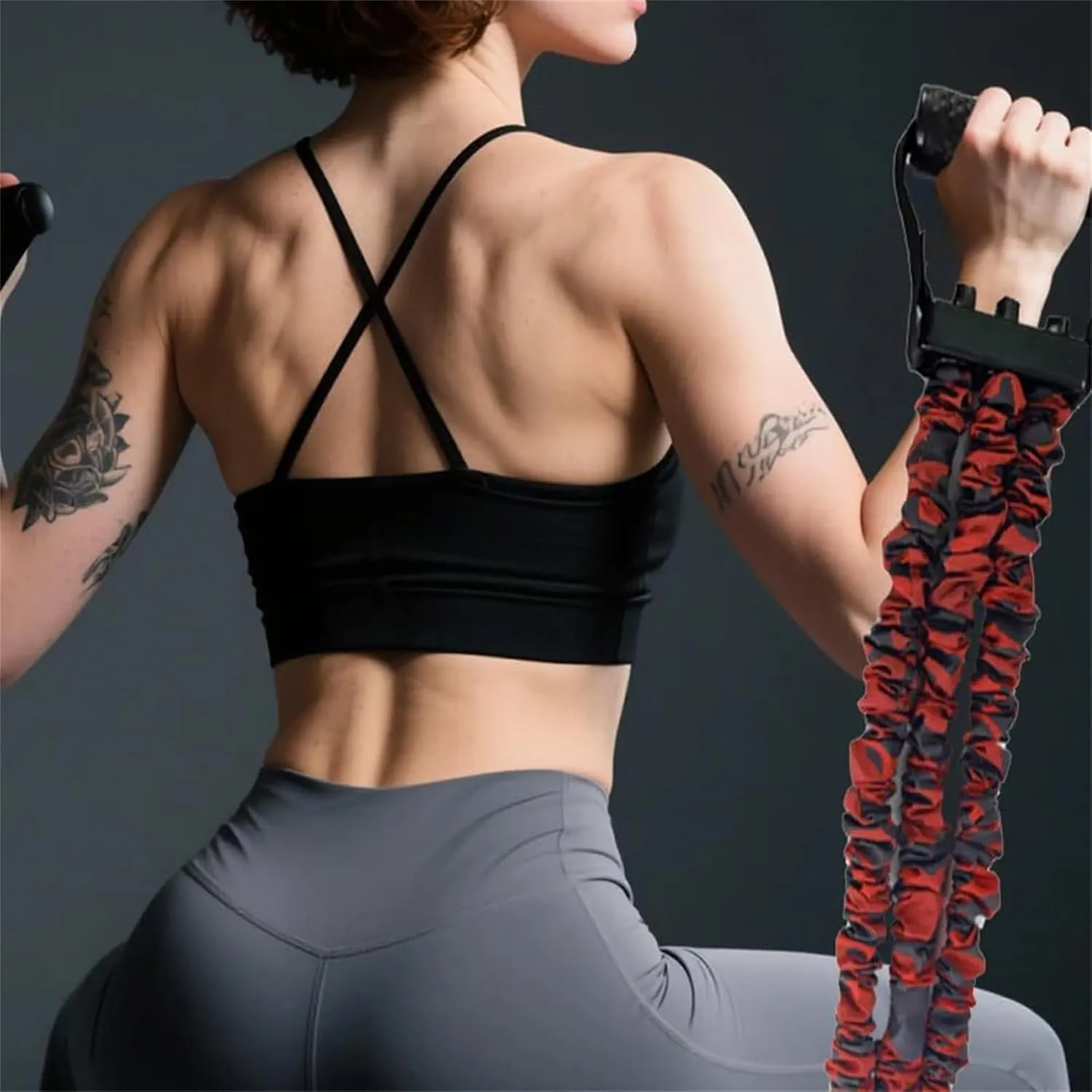 Natural Latex 3-Hole Resistance Stretcher, 2026 New Chest Expander Stretch Bands for Men,High Elasticity & Tear Resistant Exercise Bands with Handles,Full-Body Strength Workouts