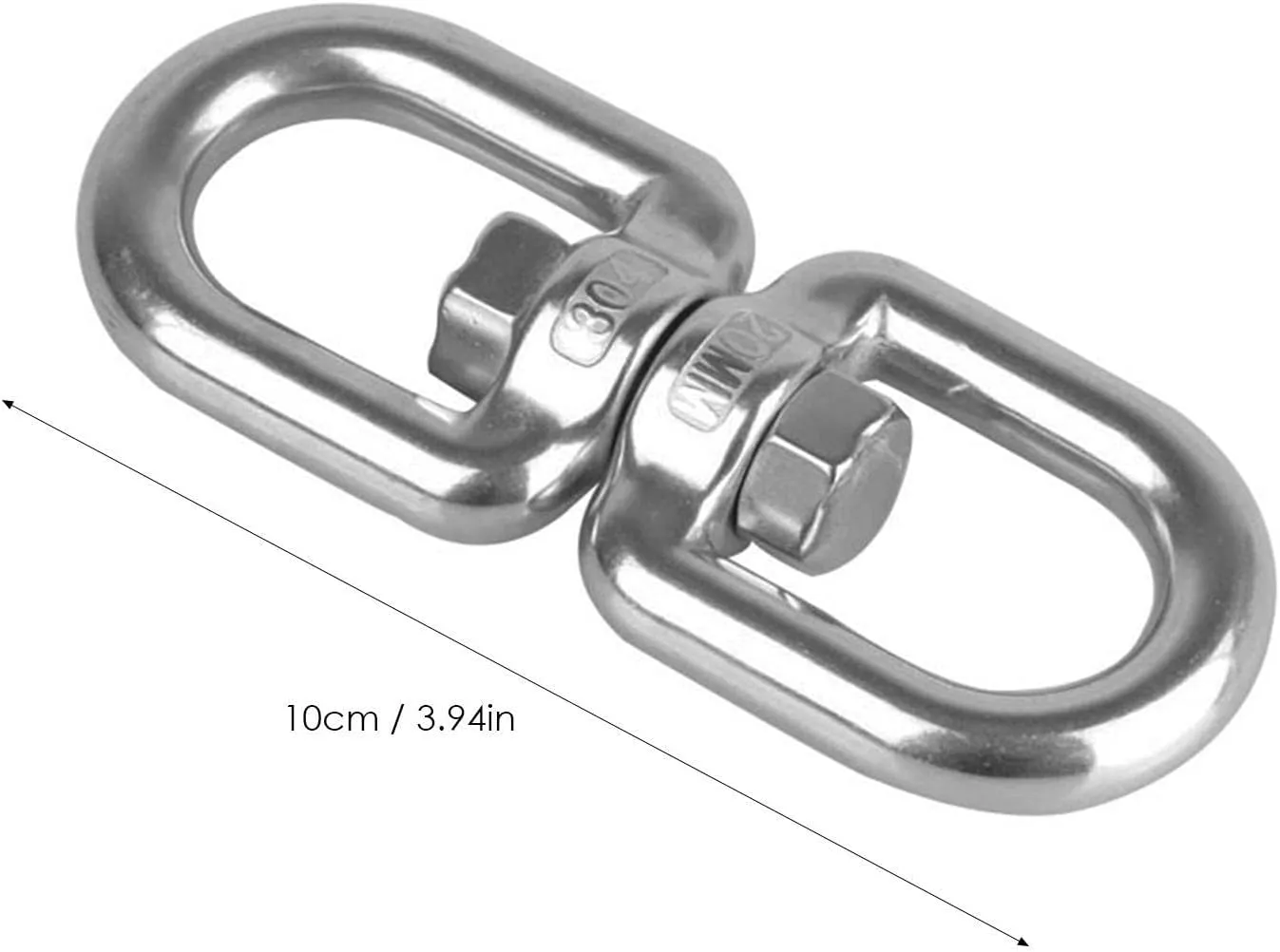 Naysku 1/6 Heavy Duty 304 Stainless Steel Swivel, Double Ended Swivel Eye Hook, 360° Rotational Device Hanging Accessory for Tree Swing, Hammock Chair, Climbing Rope, Yoga, Kids Swing Swivel (2)