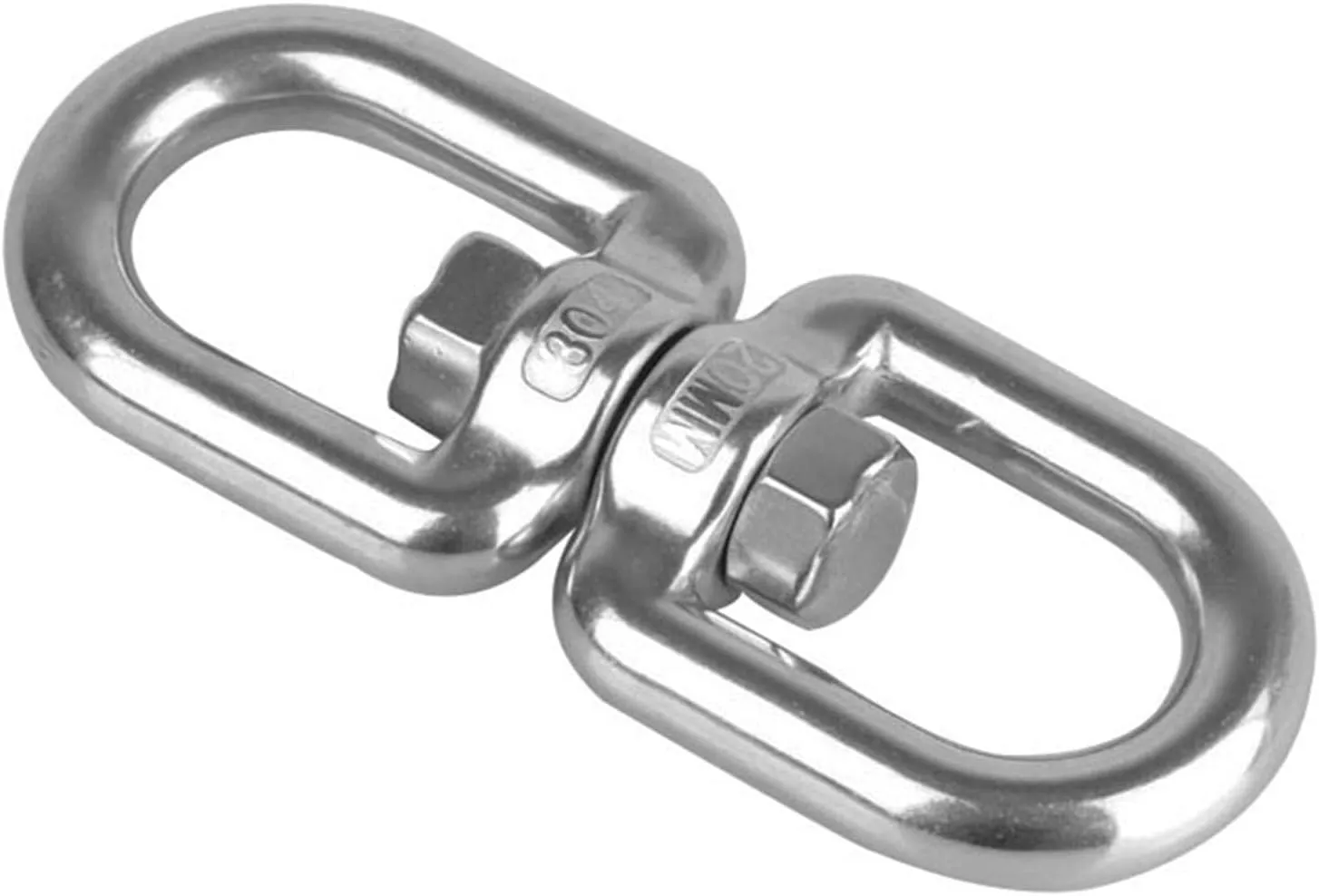 Naysku 1/6 Heavy Duty 304 Stainless Steel Swivel, Double Ended Swivel Eye Hook, 360° Rotational Device Hanging Accessory for Tree Swing, Hammock Chair, Climbing Rope, Yoga, Kids Swing Swivel (2)