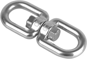 Naysku 1/6 Heavy Duty 304 Stainless Steel Swivel, Double Ended Swivel Eye Hook, 360° Rotational Device Hanging Accessory for Tree Swing, Hammock Chair, Climbing Rope, Yoga, Kids Swing Swivel (2)