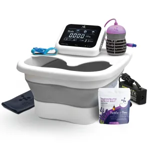New Ionic Foot Bath Detox Machine - Foot Detox Machine for Foot Spa Bath with Touch Display - Epsom Salt, Liners & Bath Towel - Collapsible Foot tub - bandwrist- Powerfull Array