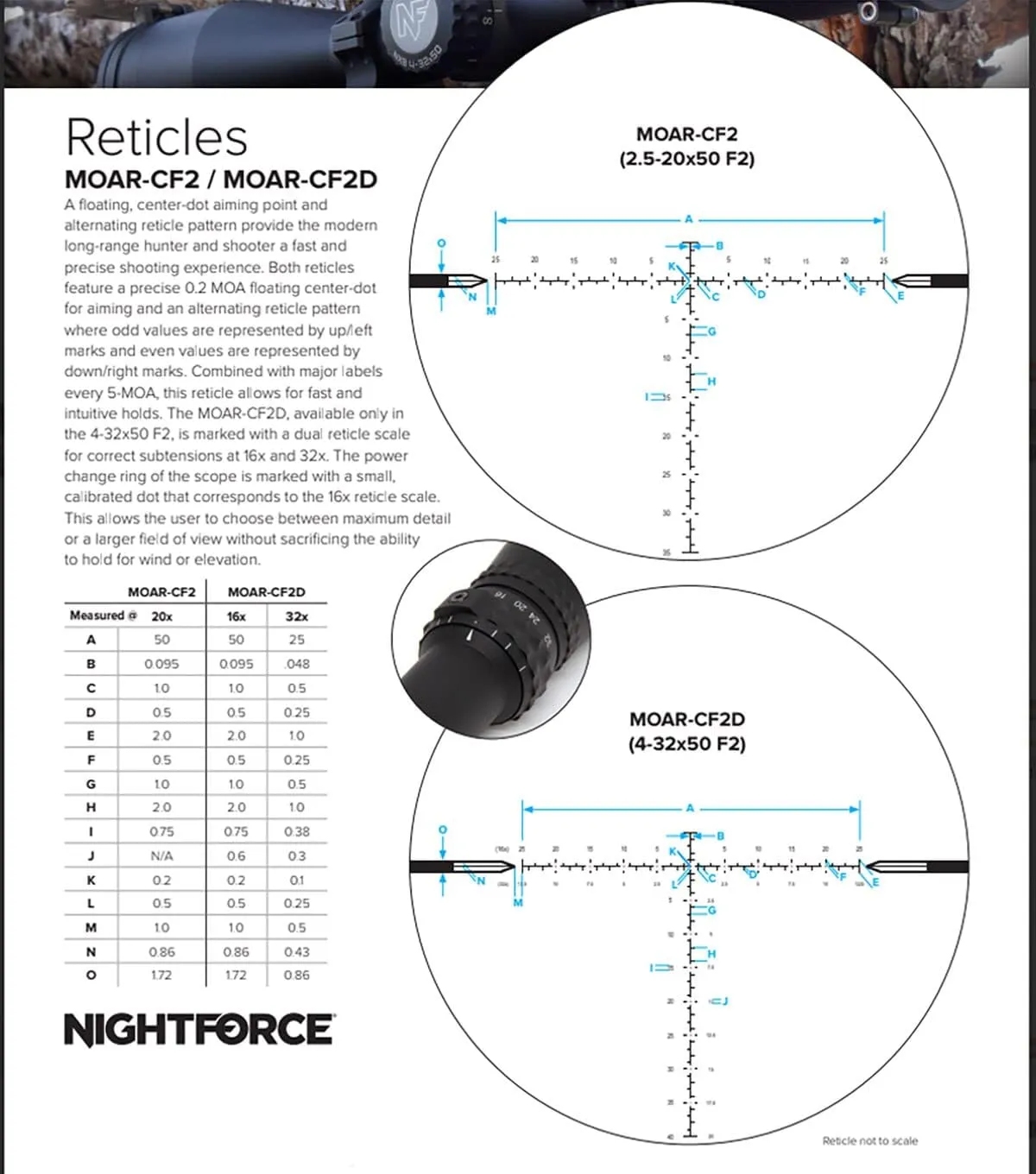 Nightforce NX8 2.5-20X50mm 8X Zoom Range Ultra-Compact Rugged Razor-Sharp Hunting Scopes | Various Reticle Options