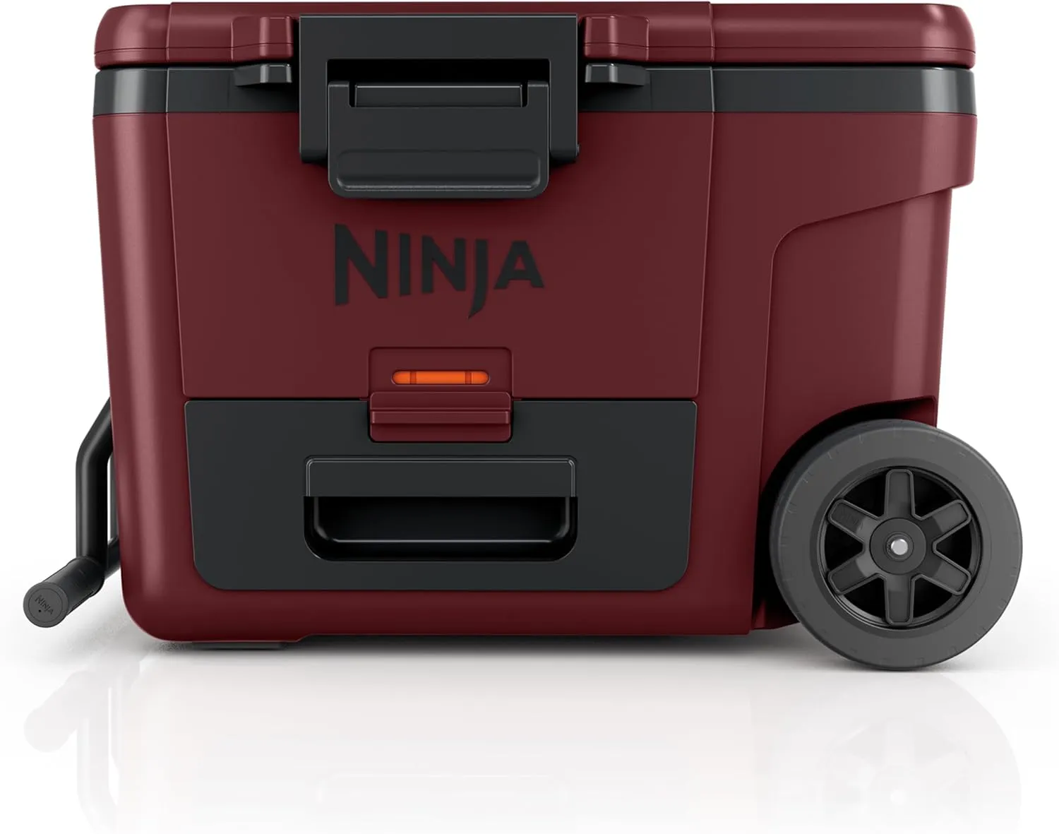 Ninja | Cooler | FrostVault 45QT Cooler with Wheels | Insulated with Temp Dry Storage Drawer | Keeps Ice Cold for Days | for The Beach, Camping, Picnics & More | Canyon Red | FB245MR