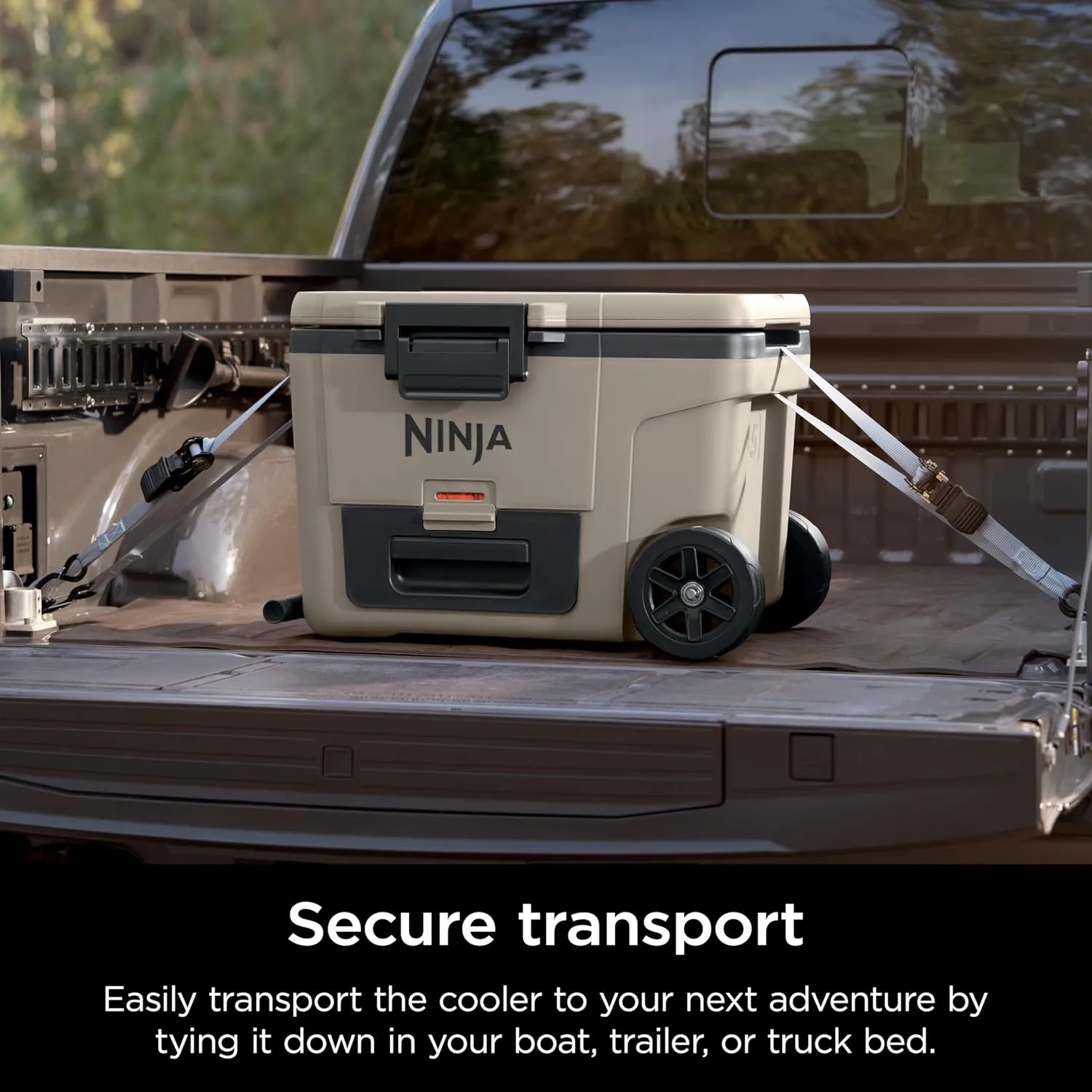 Ninja | Cooler | FrostVault 65QT Cooler with Wheels | Insulated with Temp Dry Storage Drawer | Keeps Ice Cold for Days | for The Beach, Camping, Picnics & More | Birch Beige | FB265CS