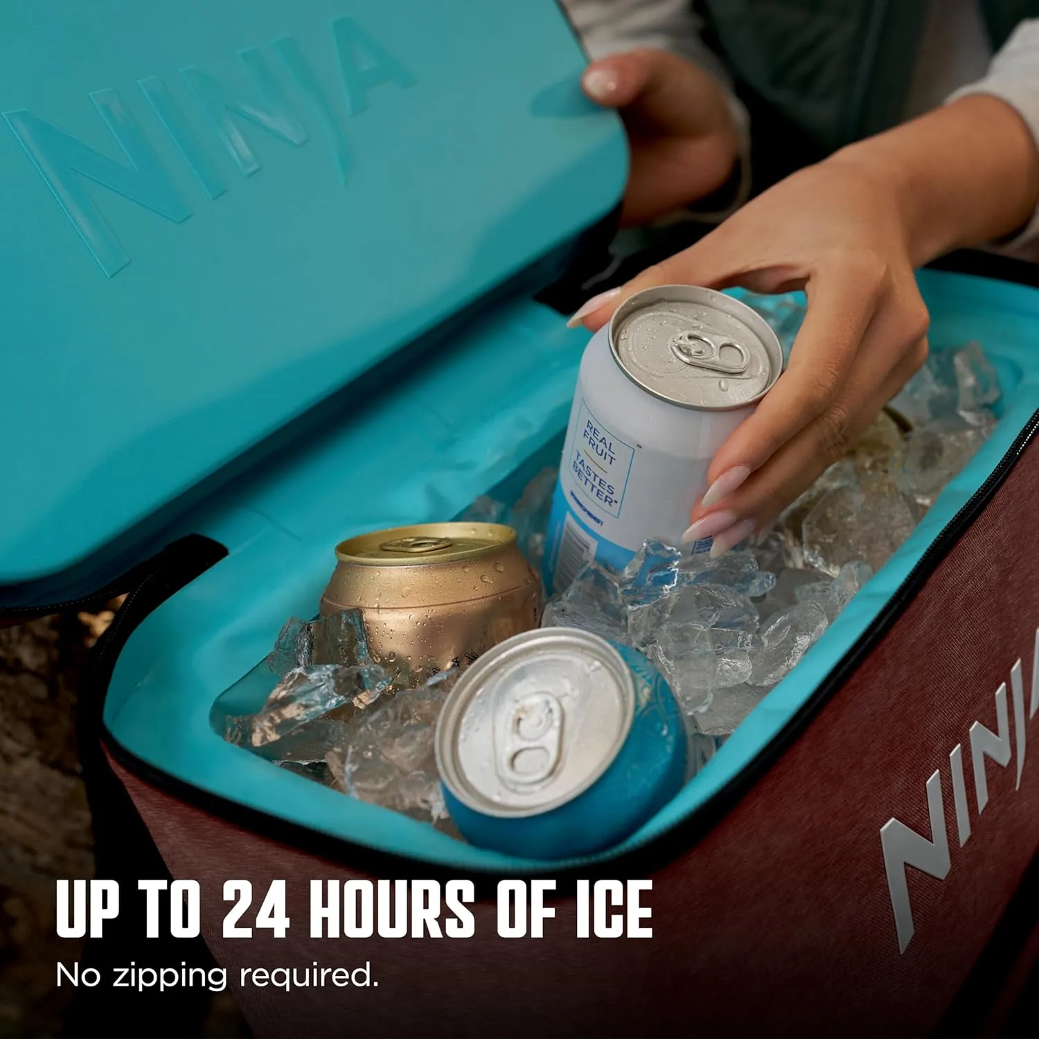 Ninja FrostVault Go 24-Can Backpack Soft Cooler with Cold Dry-Zone Storage