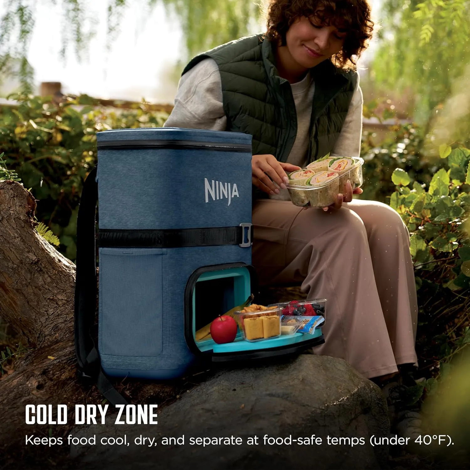 Ninja FrostVault Go 24-Can Backpack Soft Cooler with Cold Dry-Zone Storage