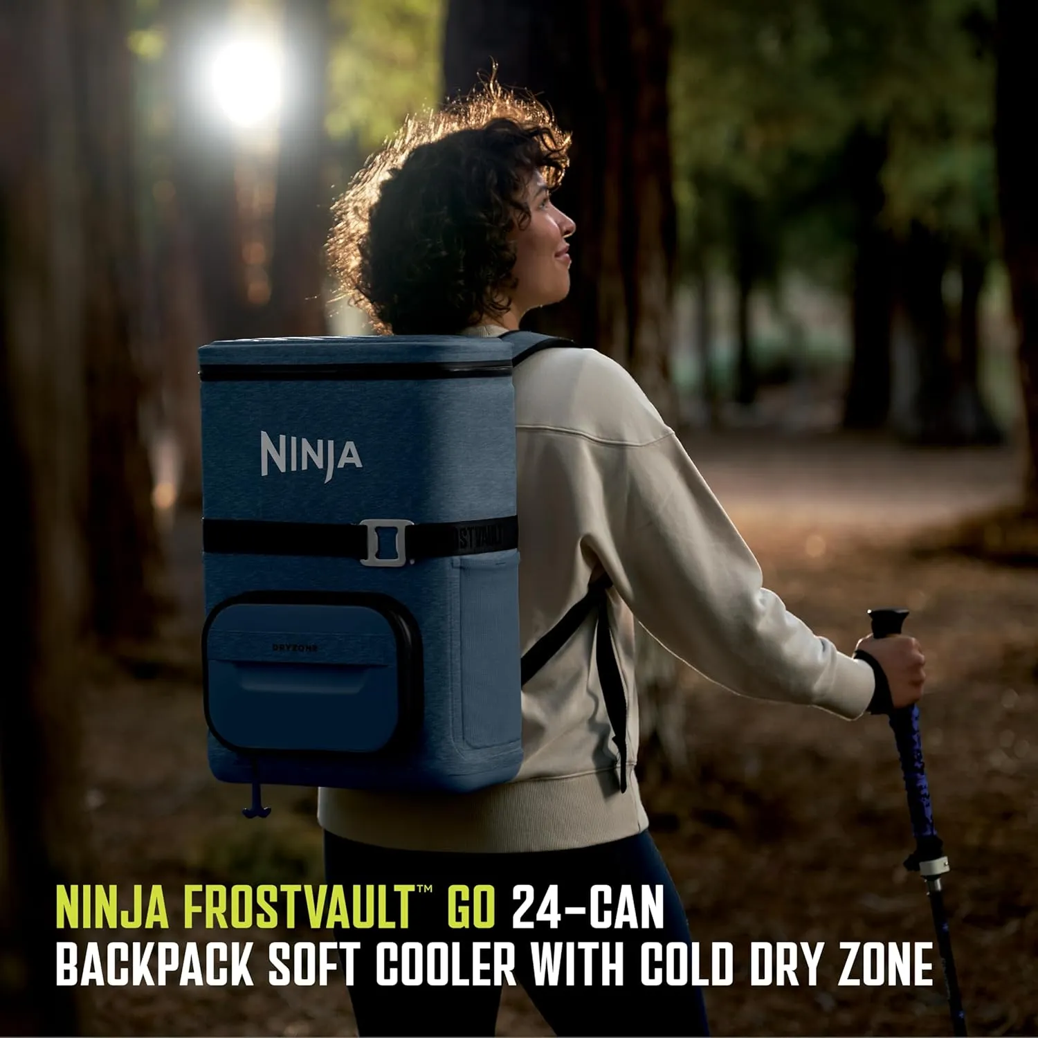 Ninja FrostVault Go 24-Can Backpack Soft Cooler with Cold Dry-Zone Storage