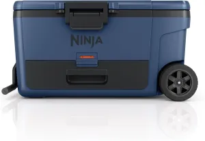 Ninja Outdoor FrostVault 65qt Wheeled Cooler with Cold Dry Zone, Integrated Fridge-Temp Dry Storage Drawer, Premium Heavy-Duty Insulated Cooler, Keeps Ice for Days, Lakeshore Blue FB265BL