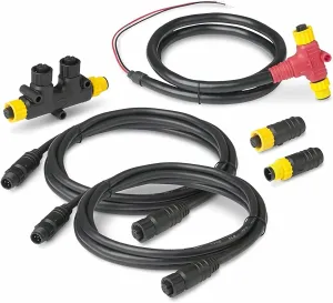 NMEA 2000 Starter Kit, Backbone Cables Drop Cables Dual Tees Kits Terminators Marine 2K Network for Lowrance Simrad Garmin Dual Device