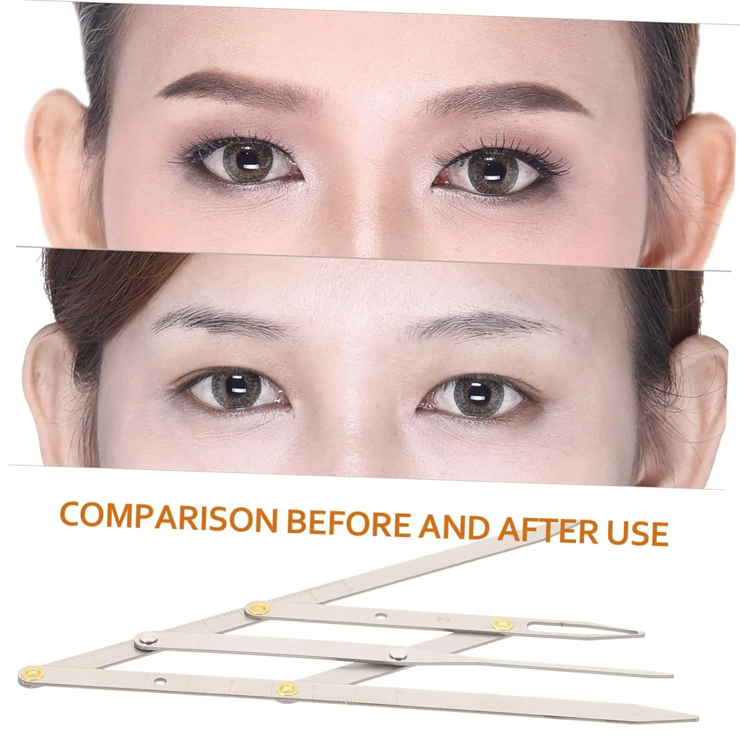 NOLITOY 2pcs Stainless Steel Eyebrow Ruler Golden Ratio Measuring Tool for Microblading Lightweight and Design for Eyebrow Shaping Easy to Use and Carry