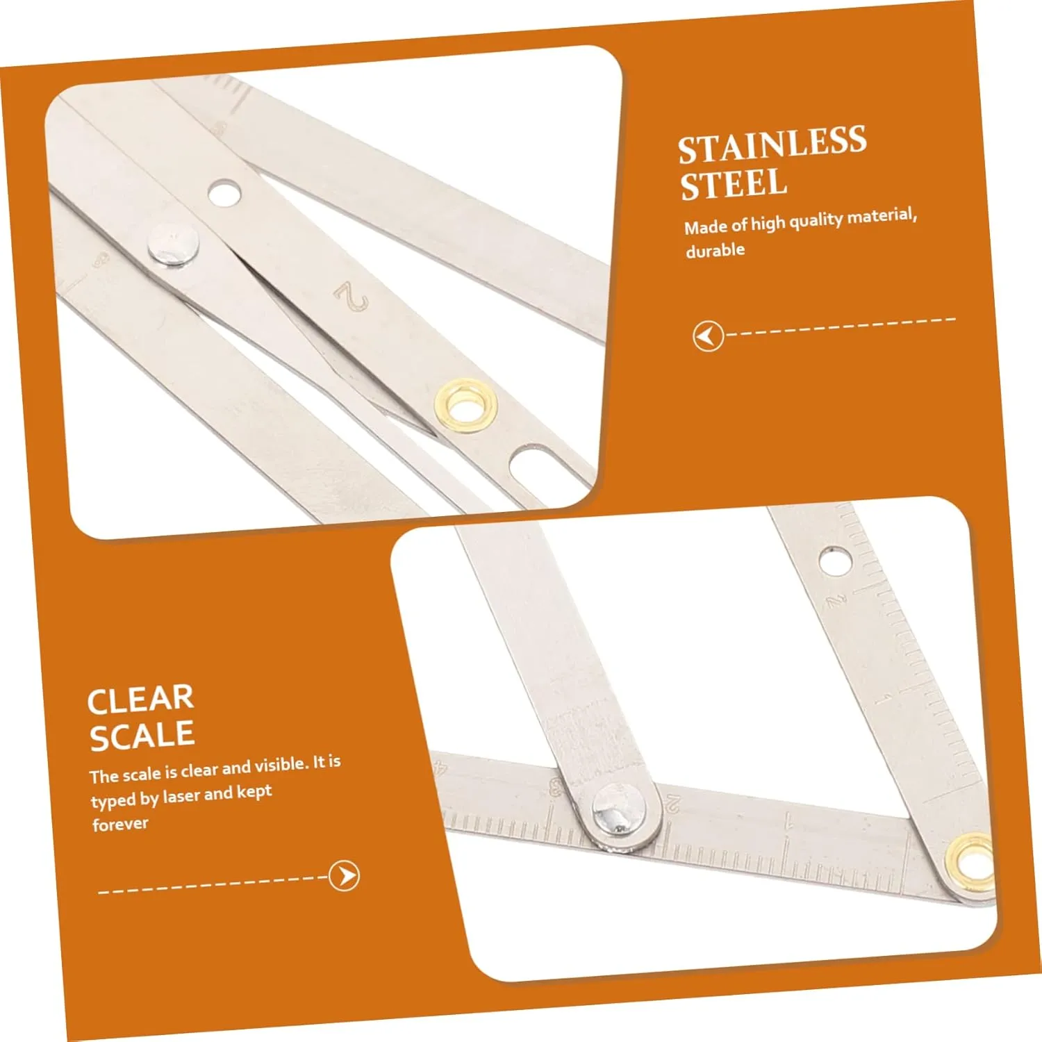NOLITOY 2pcs Stainless Steel Eyebrow Ruler Golden Ratio Measuring Tool for Microblading Lightweight and Design for Eyebrow Shaping Easy to Use and Carry