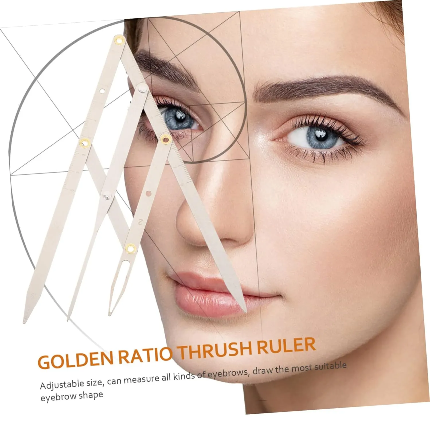 NOLITOY 2pcs Stainless Steel Eyebrow Ruler Golden Ratio Measuring Tool for Microblading Lightweight and Design for Eyebrow Shaping Easy to Use and Carry