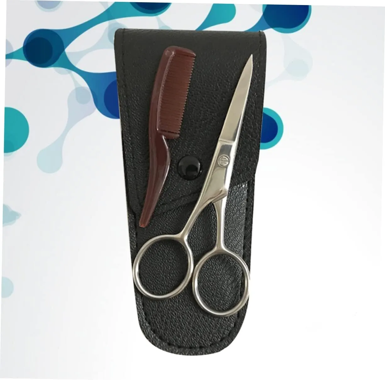 NOLITOY 3 Sets Beard Trimmer Scissors Set Black Eyebrow Grooming Kit Scissors Brow Professional Hair Cutting Tool