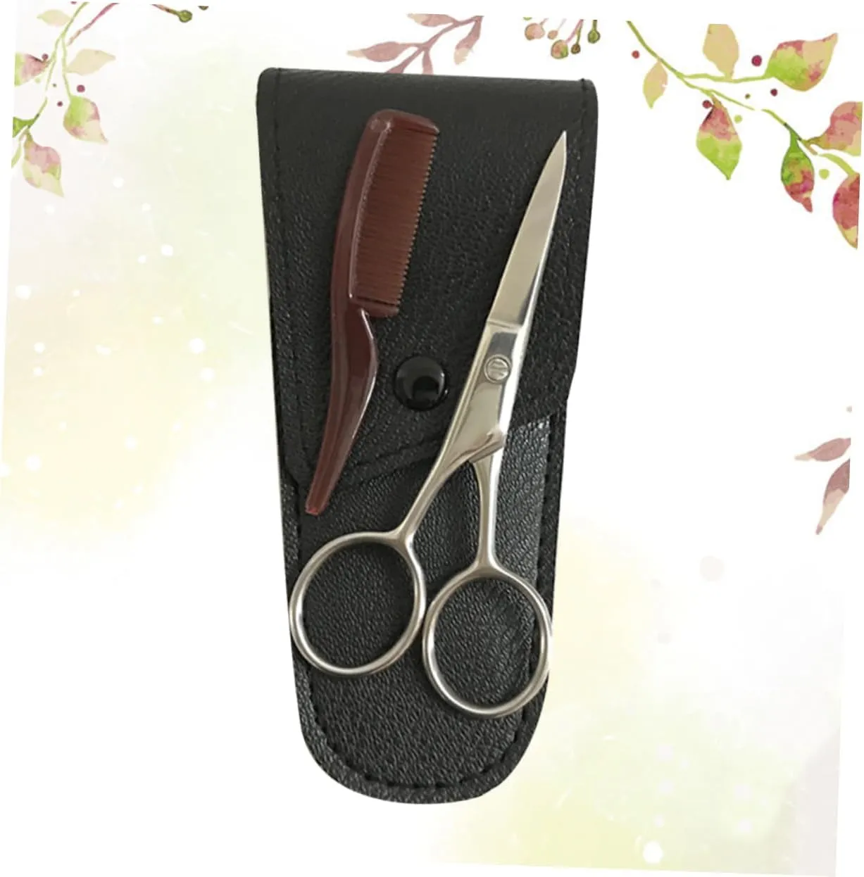 NOLITOY 3 Sets Beard Trimmer Scissors Set Black Eyebrow Grooming Kit Scissors Brow Professional Hair Cutting Tool