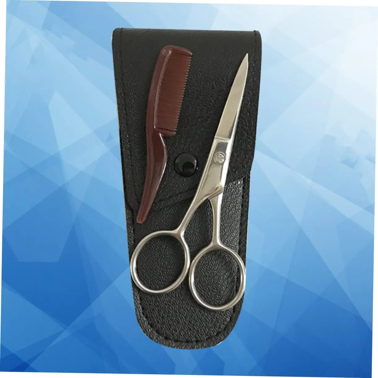 NOLITOY 3 Sets Beard Trimmer Scissors Set Black Eyebrow Grooming Kit Scissors Brow Professional Hair Cutting Tool