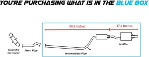 Northeastern Exhaust - Stainless Steel Intermediate pipe Exhaust Muffler kit Compatible With: 2006-2011 Honda Civic 1.8L 4Dr
