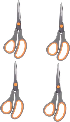 NUOBESTY 4pcs Stainless Steel Embroidered Scissors Set for Diy Craft Pointed Trimmer Yarn Shears for Home/office Use