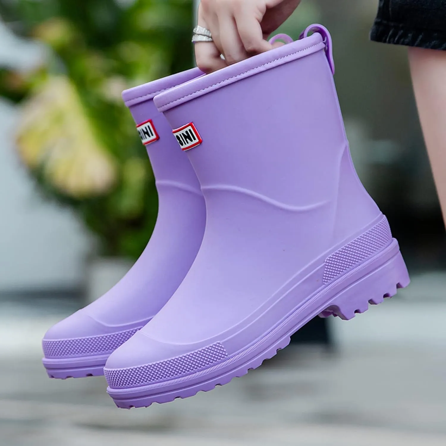 Nutropa Mid Calf Rain Boots for Women,Waterproof Garden Shoes Anti-Slip Rainboots,Outdoor Work Rain Shoes