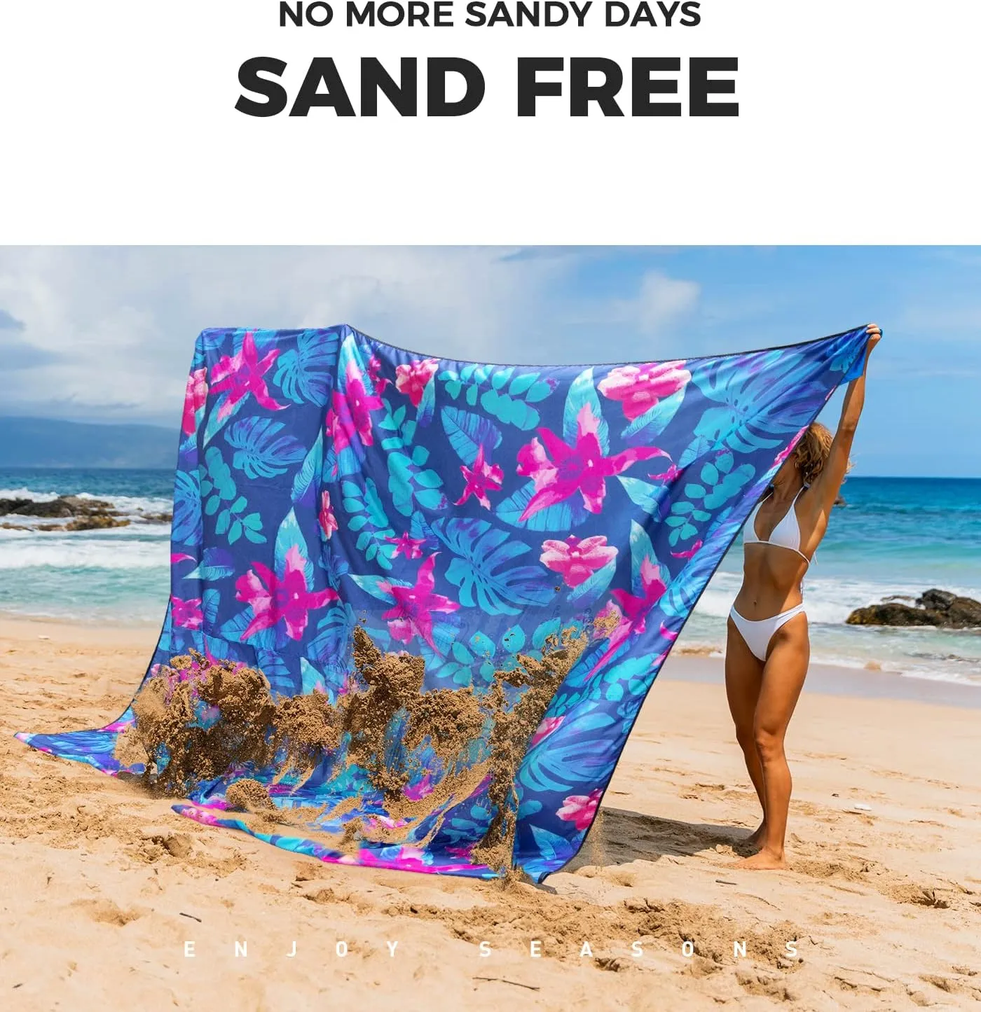 OCOOPA Beach Blanket Sandproof, 10'X 9' Extra Large, Soft and Material, Sand Free Waterproof, Light Weight and Portable, Perfect for Travel Camping, Beach Vocation, Nile Garden