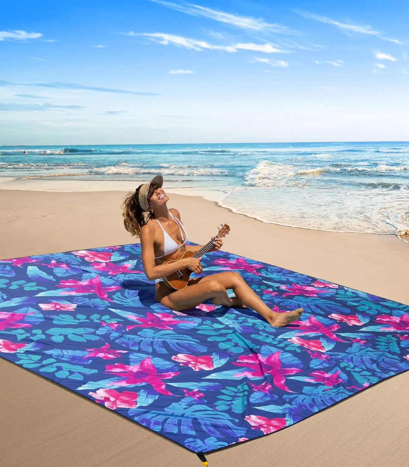 OCOOPA Beach Blanket Sandproof, 10'X 9' Extra Large, Soft and Material, Sand Free Waterproof, Light Weight and Portable, Perfect for Travel Camping, Beach Vocation, Nile Garden