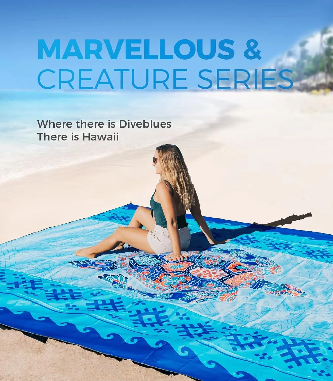 OCOOPA Beach Blanket Waterproof Sandproof, 10'X 9' Extra Large, Soft and Sturdy, Light Weight and Portable, Perfect for Beach Vacation, Famlily Park Picnic, Travel Camping, Outdoor Gifts