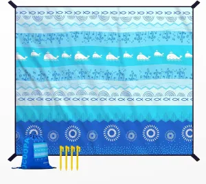 OCOOPA Beach Blanket Waterproof Sandproof, 10'X 9' Extra Large, Soft and Sturdy, Sand Free, Light Weight and Portable, Perfect for Travel Camping, Beach Vacation, Marine Life Series