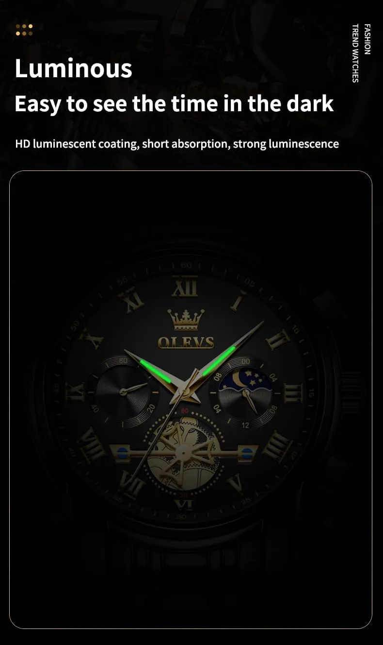 OLEVS Men Watches Square Business Dress Diamond Analog Quartz Date Luxury Watch for Men Casual Stainless Steel Waterproof Luminous Two Tone Wrist Watch